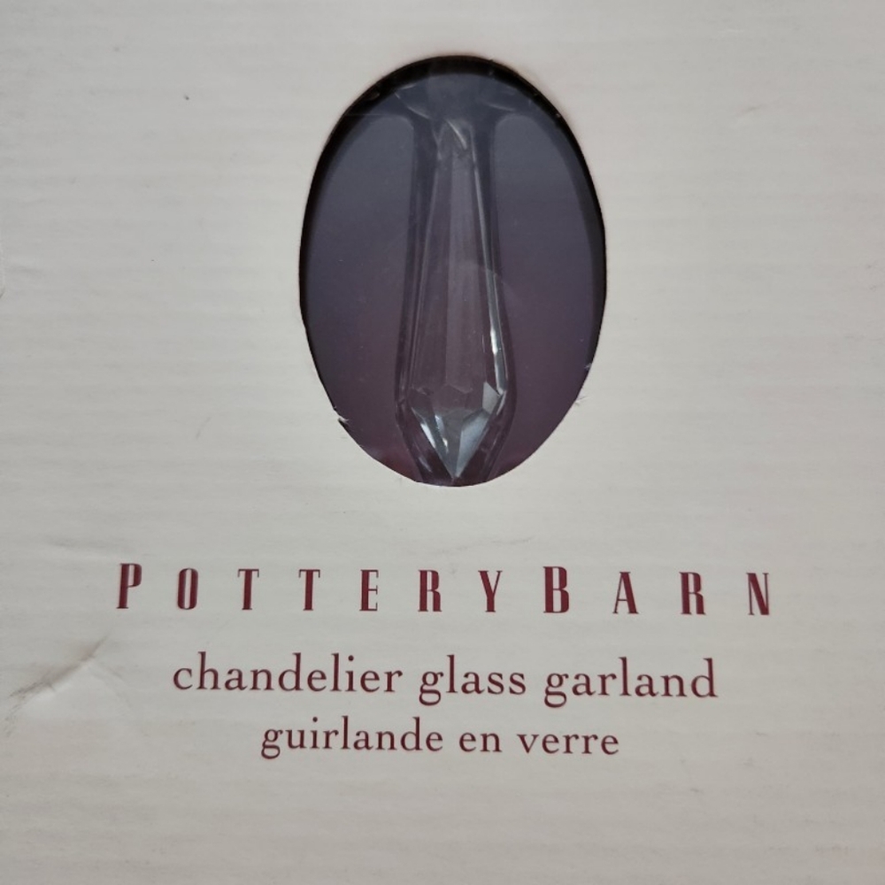 Set Of 2 Vintage Pottery Barn Clear Chandelier Glass Garland #3